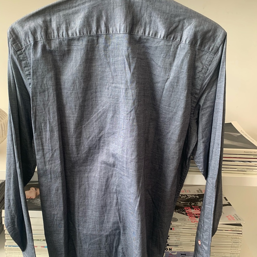 Untuckit Grey Chambray Button Down Long Sleeve Sh… - image 2